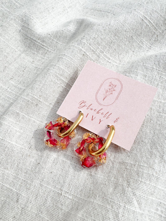 Chunky Hoop Rose Bloom