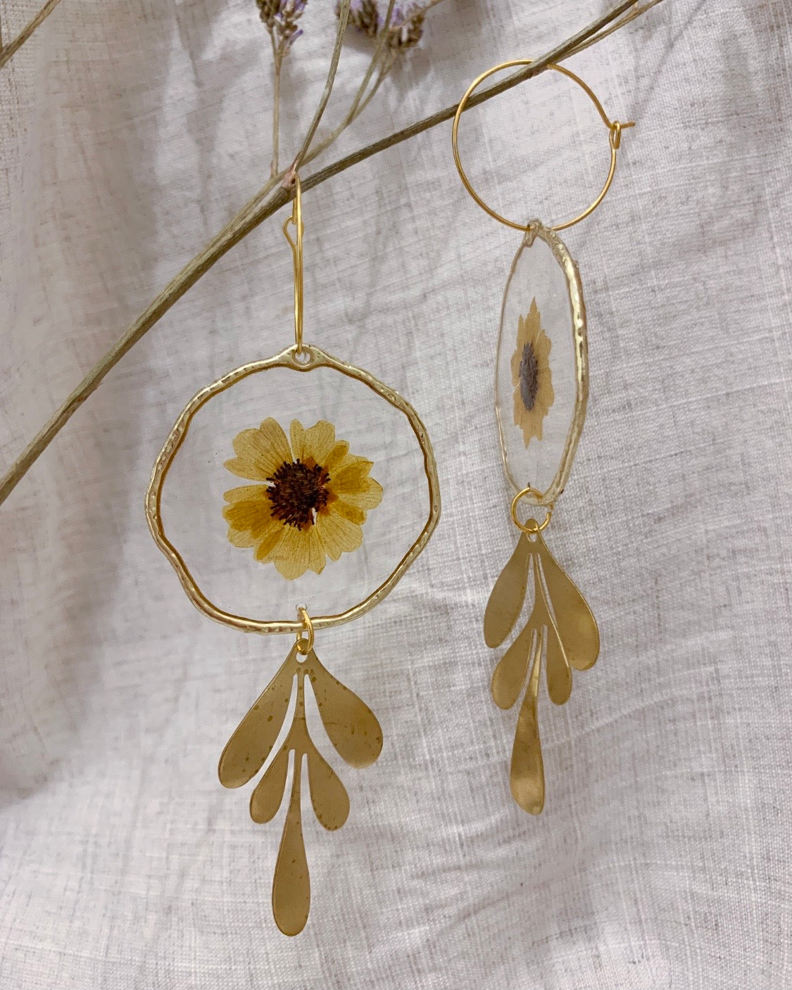 Golden Chrysanthemum Waltz Dangle