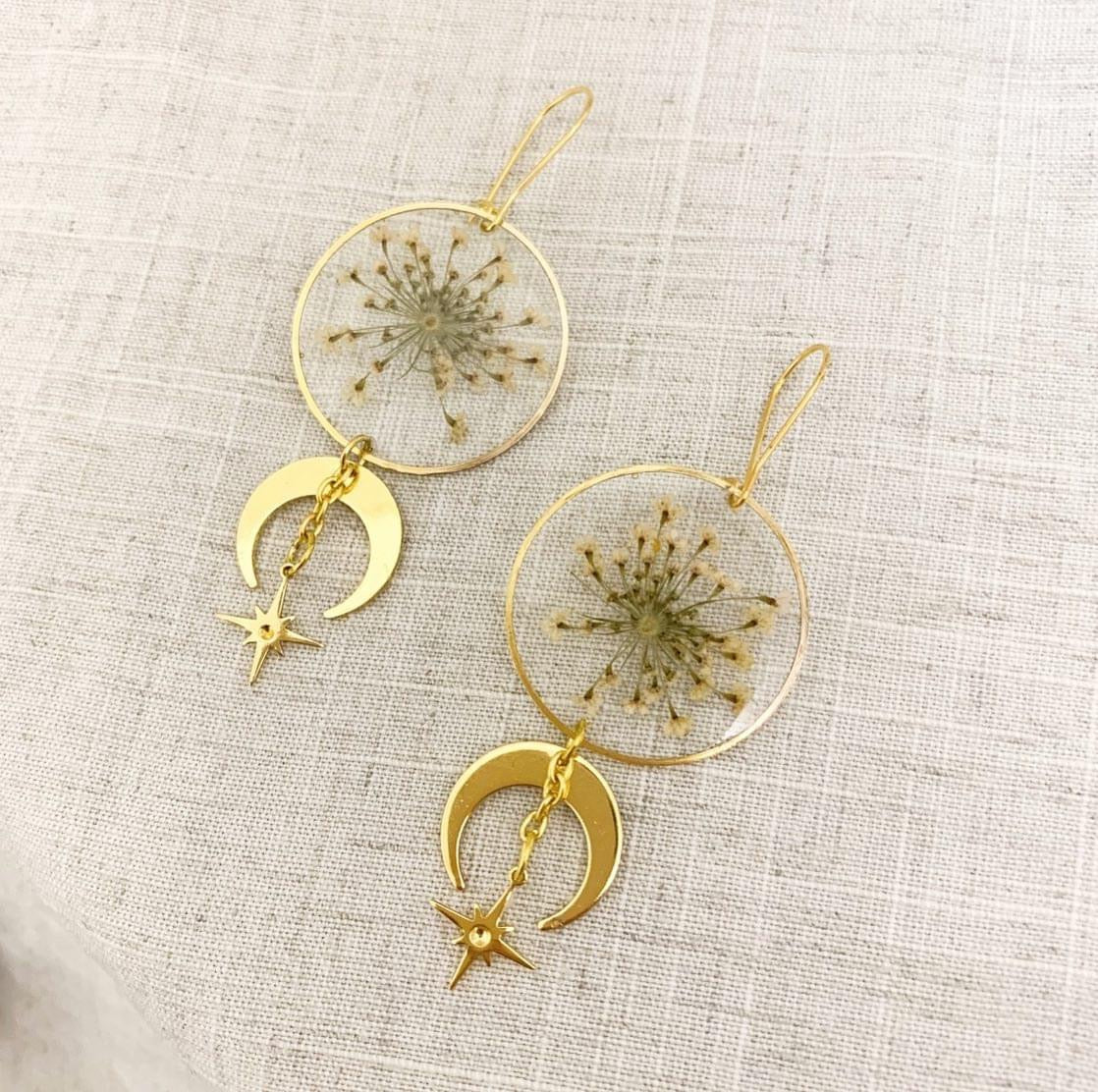 Celestial Lace Resin Earrings