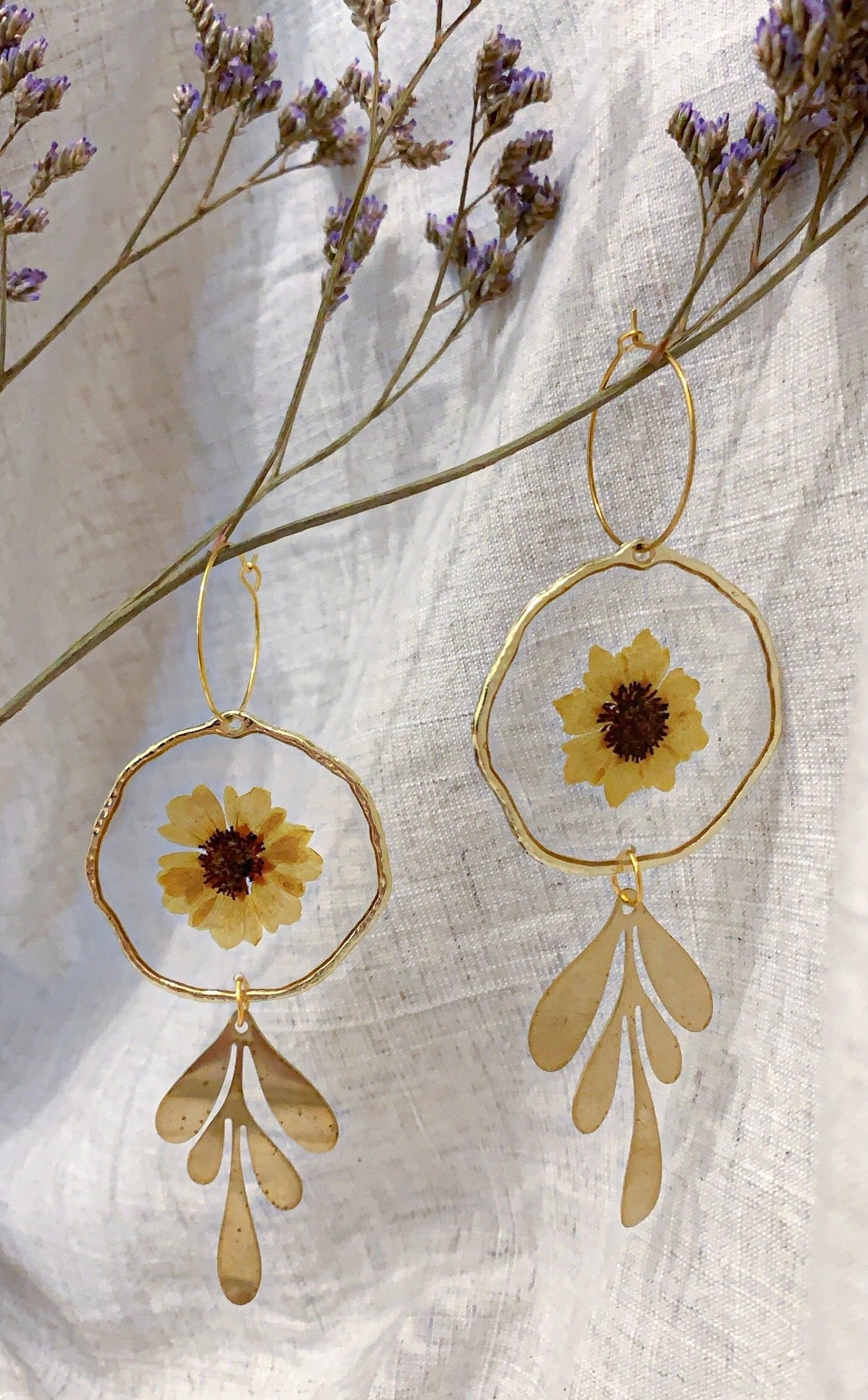 Golden Chrysanthemum Waltz Dangle